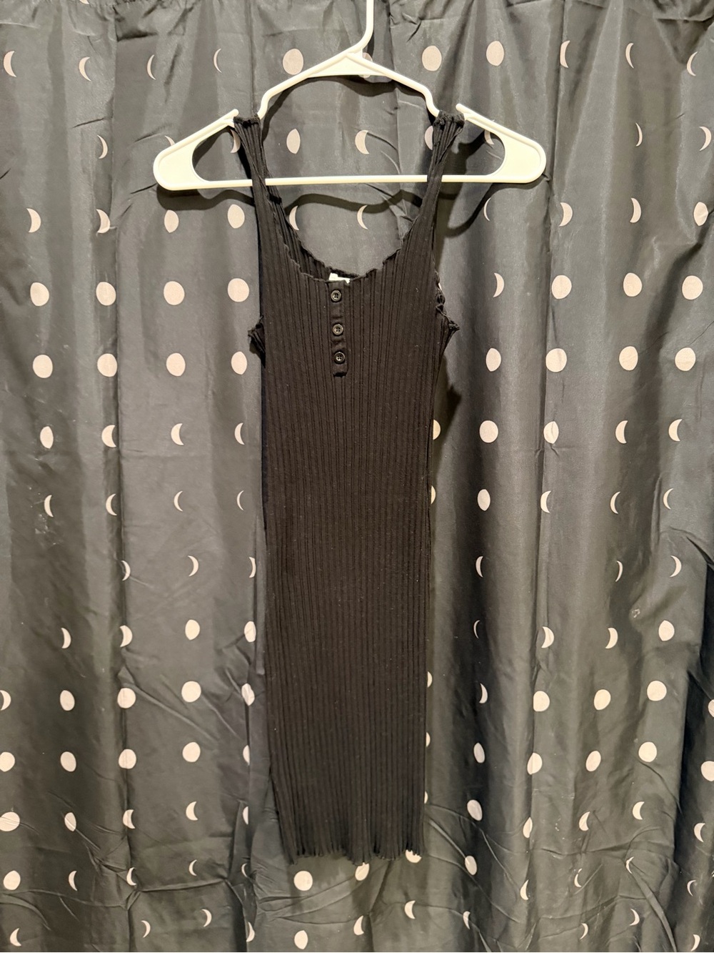 Ribbed Black Tank Midi Dress